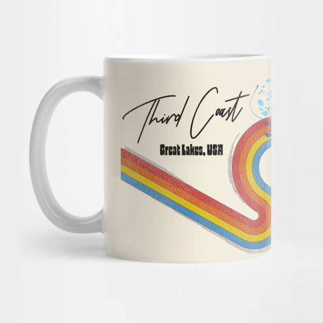 Retro 70s/80s Style Rainbow Surfing Wave Third Coast, USA by darklordpug